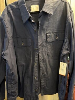 Old Navy Navy Blue Men's Button-Up Utility Jacket